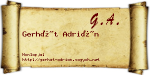Gerhát Adrián névjegykártya